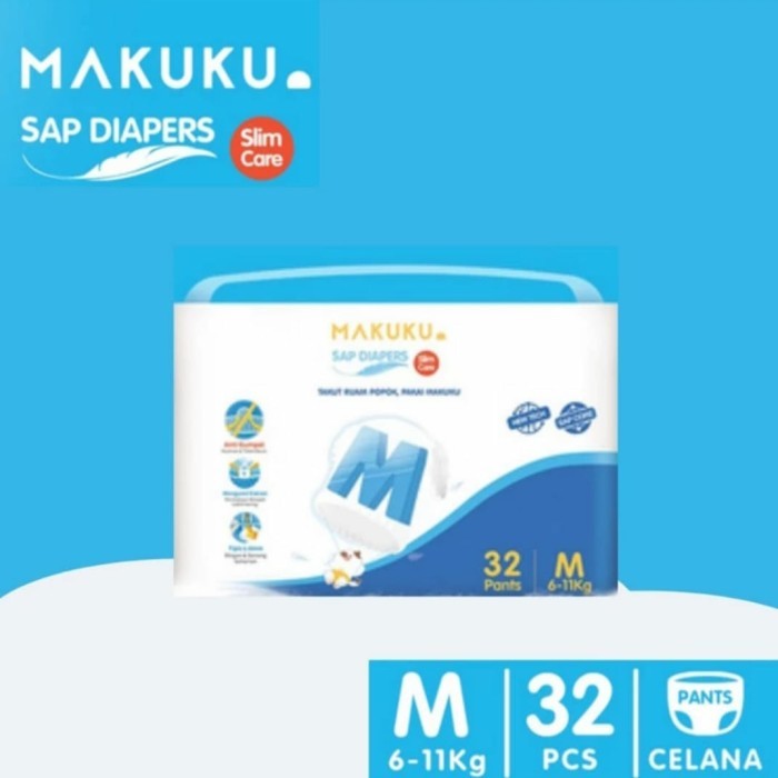 Jual MAKUKU SLIM CARE M32 SAP DIAPERS BAYI BALITA BARU LAHIR | Shopee ...