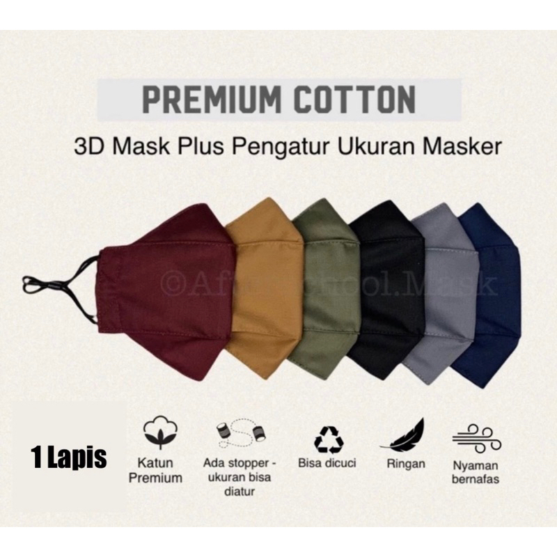 Jual Masker Polusi 3D 1 Lapis- Preorder - dengan pengatur besar kecil ...