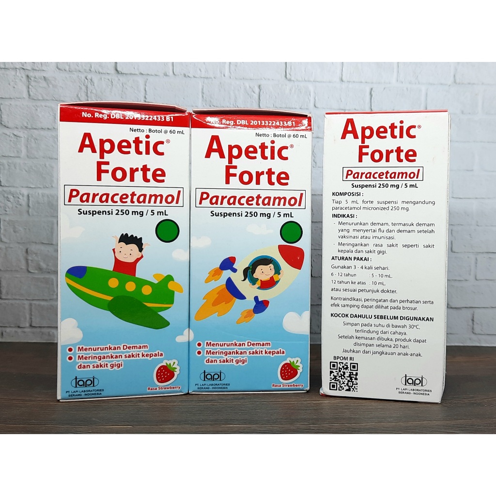 Jual Apetic Forte Syrup 60 ml Penurun Demam Anak Paracetamol Micronized ...