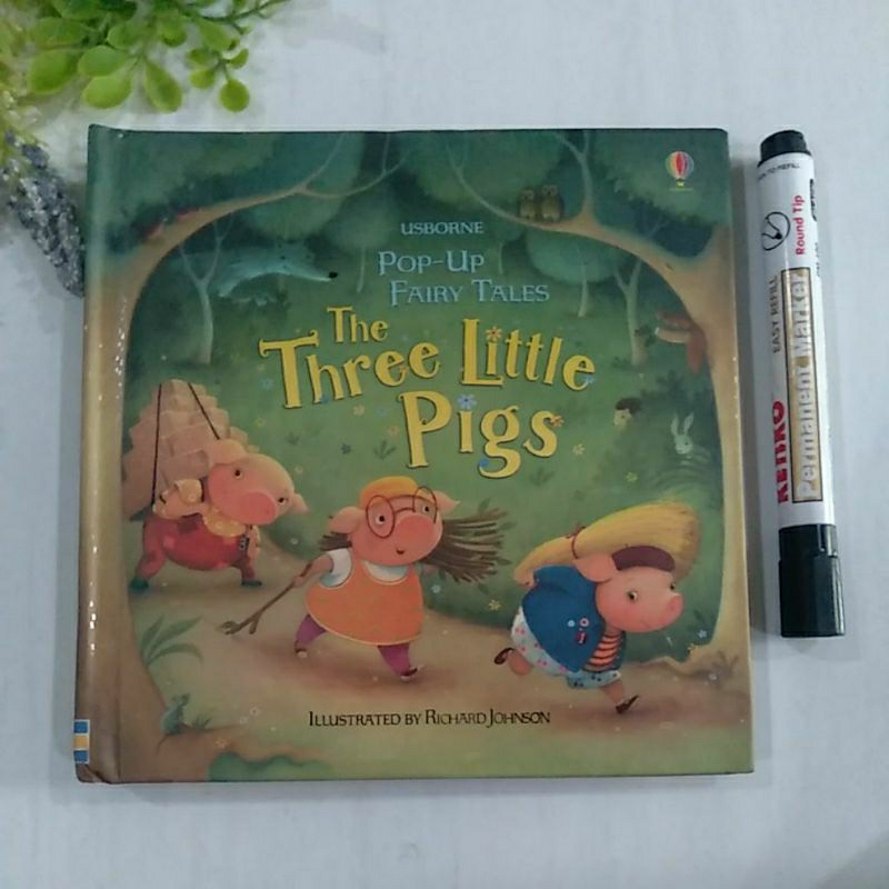 Jual Pop up anak preloved usborne the three little pigs | Shopee Indonesia