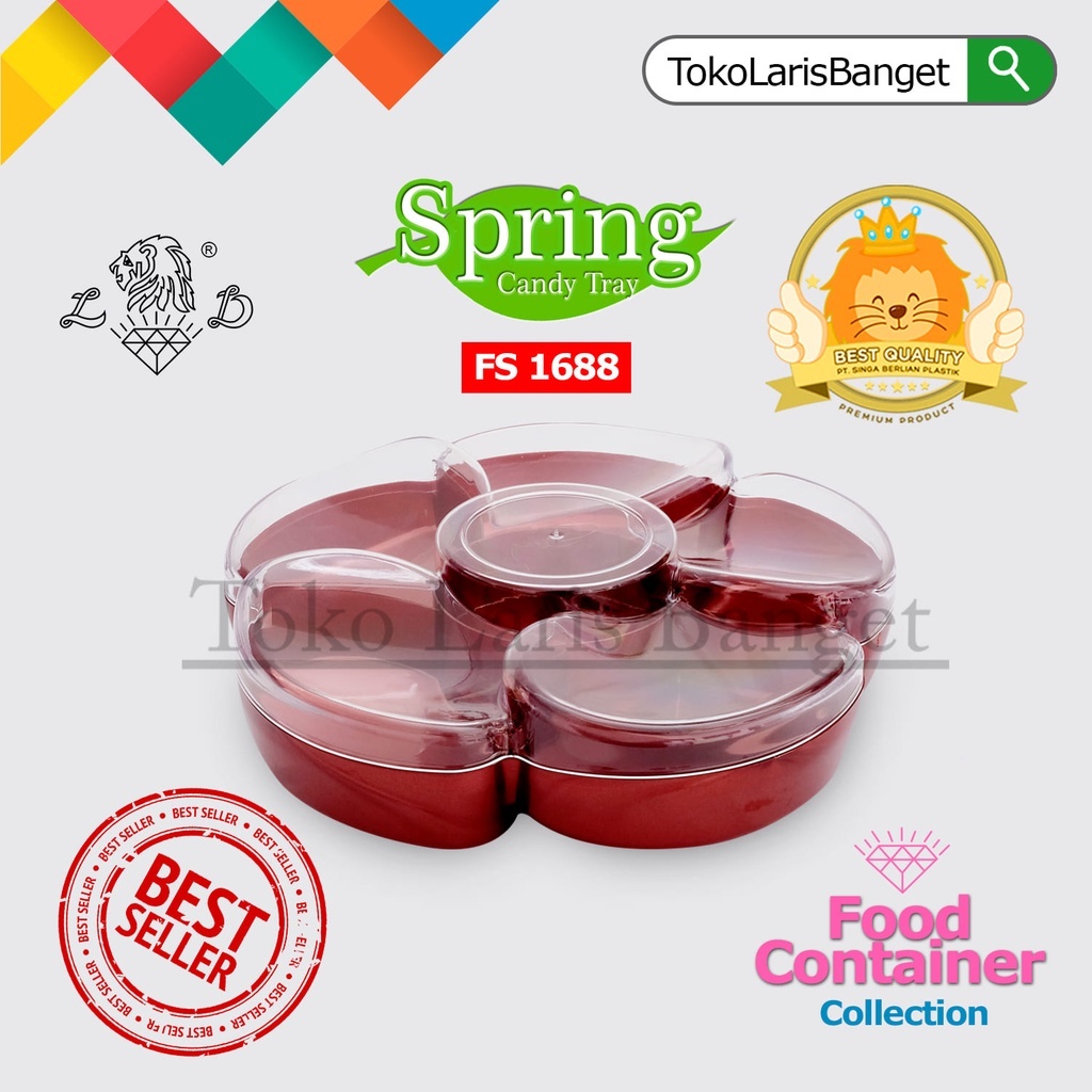 Jual Toples Spring Candy Tray 6 Sekat / Tempat Kacang Sekat / Candy ...