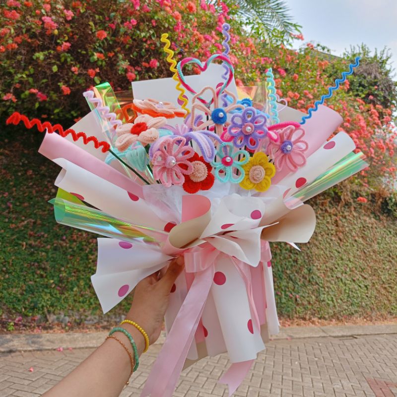 Jual Pipe Flowers Jumbo Buket Bunga kawat Bulu XXL | Shopee Indonesia