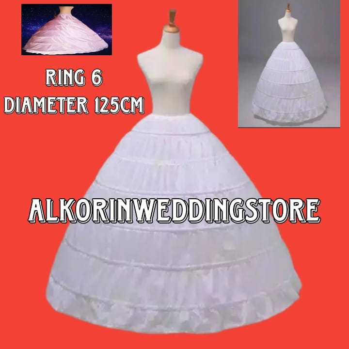Jual Petikut/Peticoat/Pengembang gaun Ring 6 Diameter 125 CM | Shopee ...