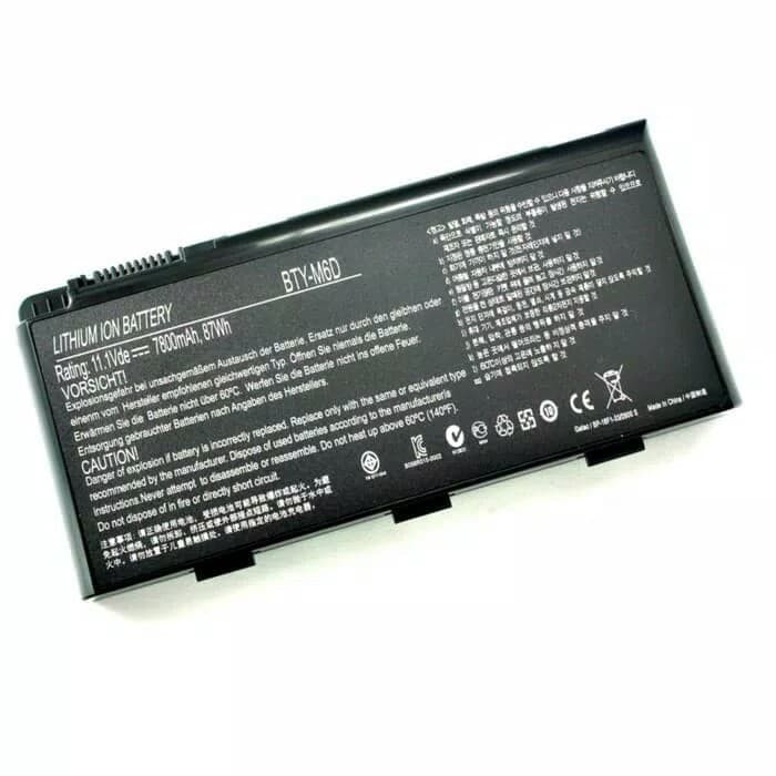 Exmate 7800mAh BTY-M6D Laptopaccu voor MSI GT60 GT70 2PE-890US GX60 GX70 MS-16F2 MS-16F4 E6603 GX660 GX680 GT780R GT600 GT660 GT680 GT680 GT680 3 GT68. 5 GT670 GT760 GT770 GT783 GX780 [11.1V 86.58Wh