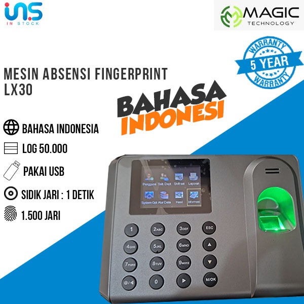 Jual Mesin Absensi Fingerprint Stand Alone LX30 ORIGINAL 5 TAHUN GARANSI Shopee Indonesia