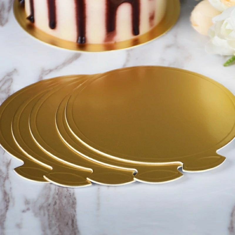 Jual Tatakan premium tiramisu bulat 8 cm emas alas cake slide ...