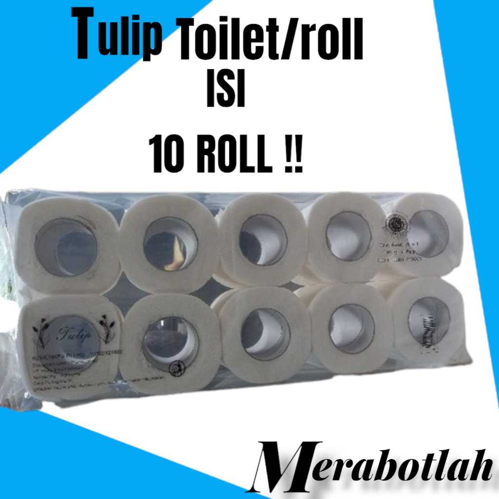 Jual TISU ROLL TISU TULIP ROLL TISSUE TOILET TULIP ROLL 1 PACK ISI 10 ...