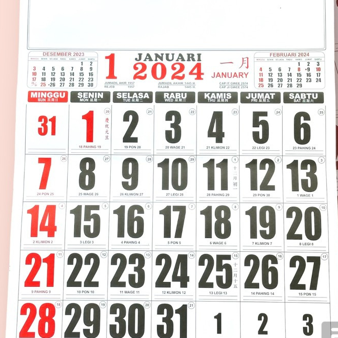 Jual Kalender Dinding Jumbo FREE Kalender Poster /Kalender Jumbo dan ...