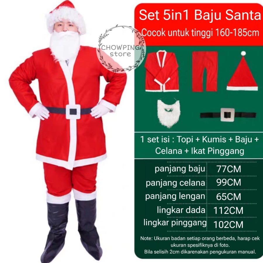 Jual Baju Kostum Santa Claus Sinterklas Cowok Dewasa Natal Murah Premium Shopee Indonesia 6736