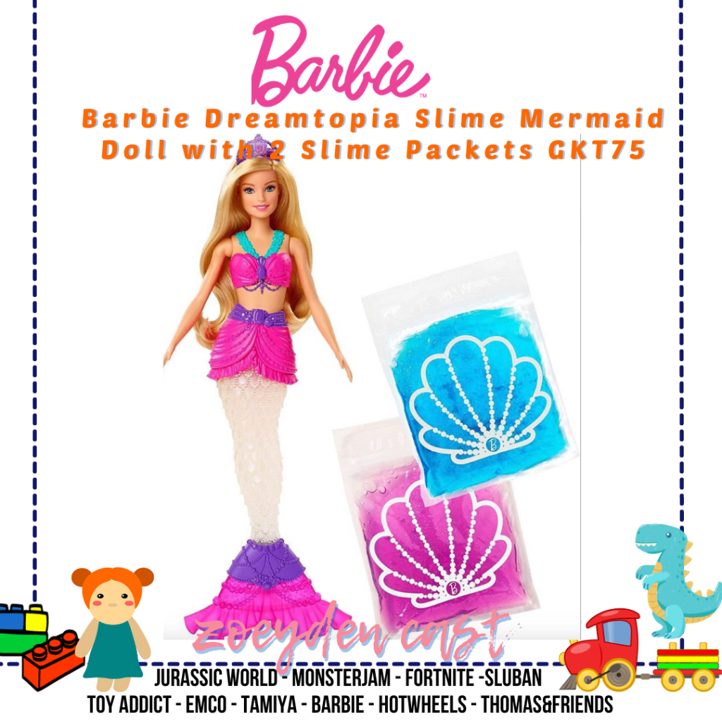 Barbie dreamtopia slime mermaid doll with 2 slime packets hotsell