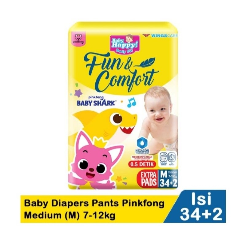 Jual Baby Happy Diapers PinkFong M36 L32 | Shopee Indonesia