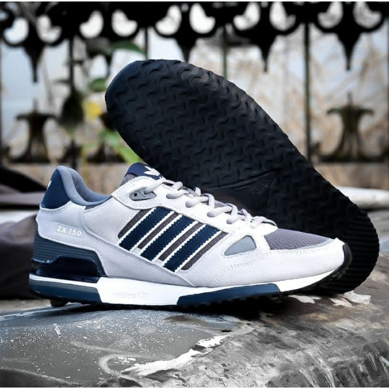 Jual Sepatu Sneakers Adidas Zx 750 Grey Navy Original Komponen Shopee Indonesia