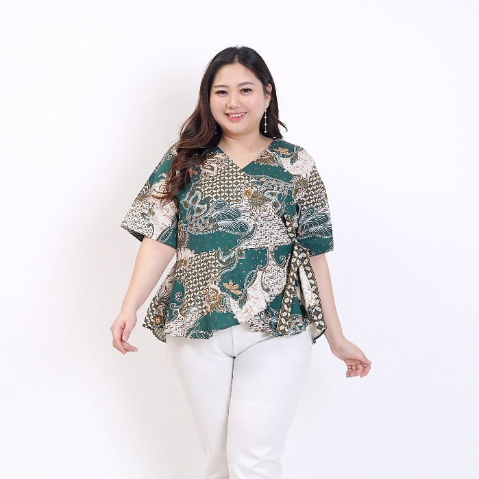 Jual Atasan Batik Blouse Batik Wanita Jumbo Big Size 628 Mrs1 Shopee