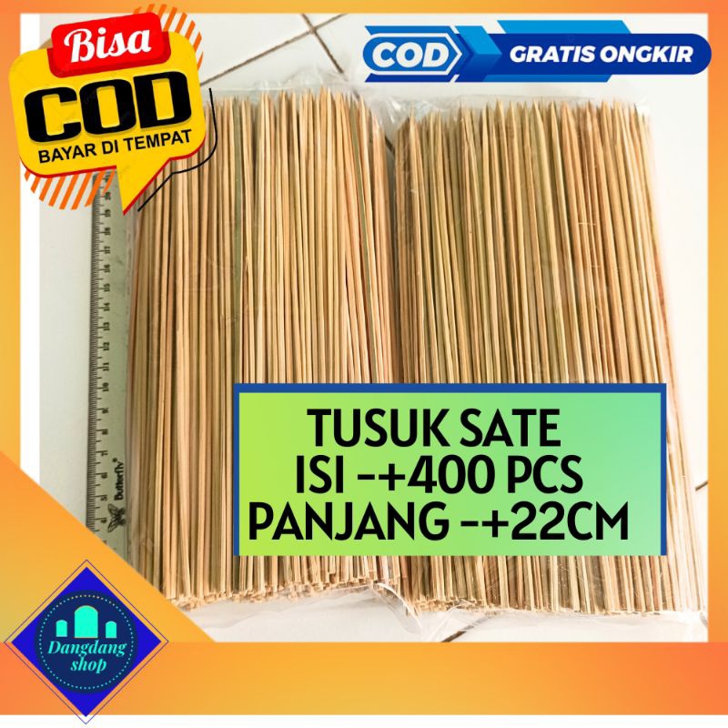 Jual Tusuk Sate Bambu 22cm Isi 400 Pcs Tusukan Cimol Sosis