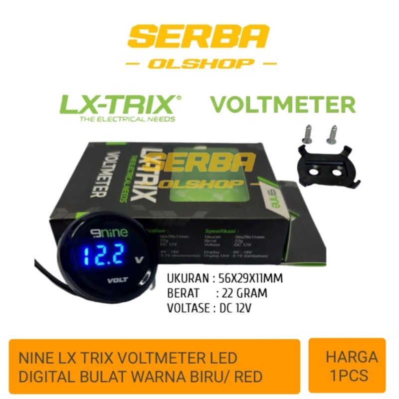 Jual NINE VOLMETER LED DIGITAL MOTOR DAN MOBIL ORIGINAL BULAT UNIVERSAL ...