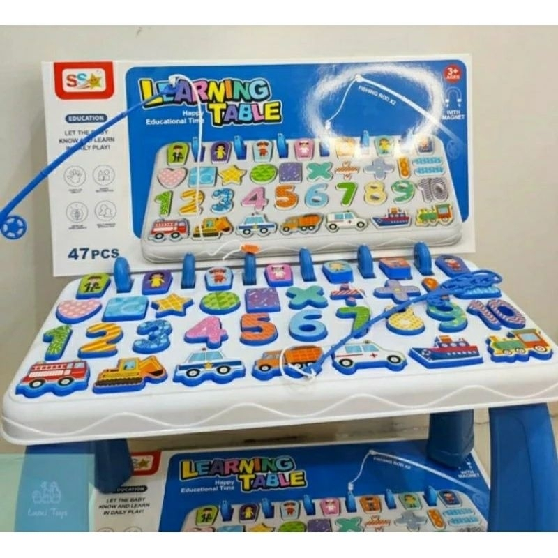 Jual Mainan edukasi anak-anak meja belajar angka puzzle magnet pancing ...