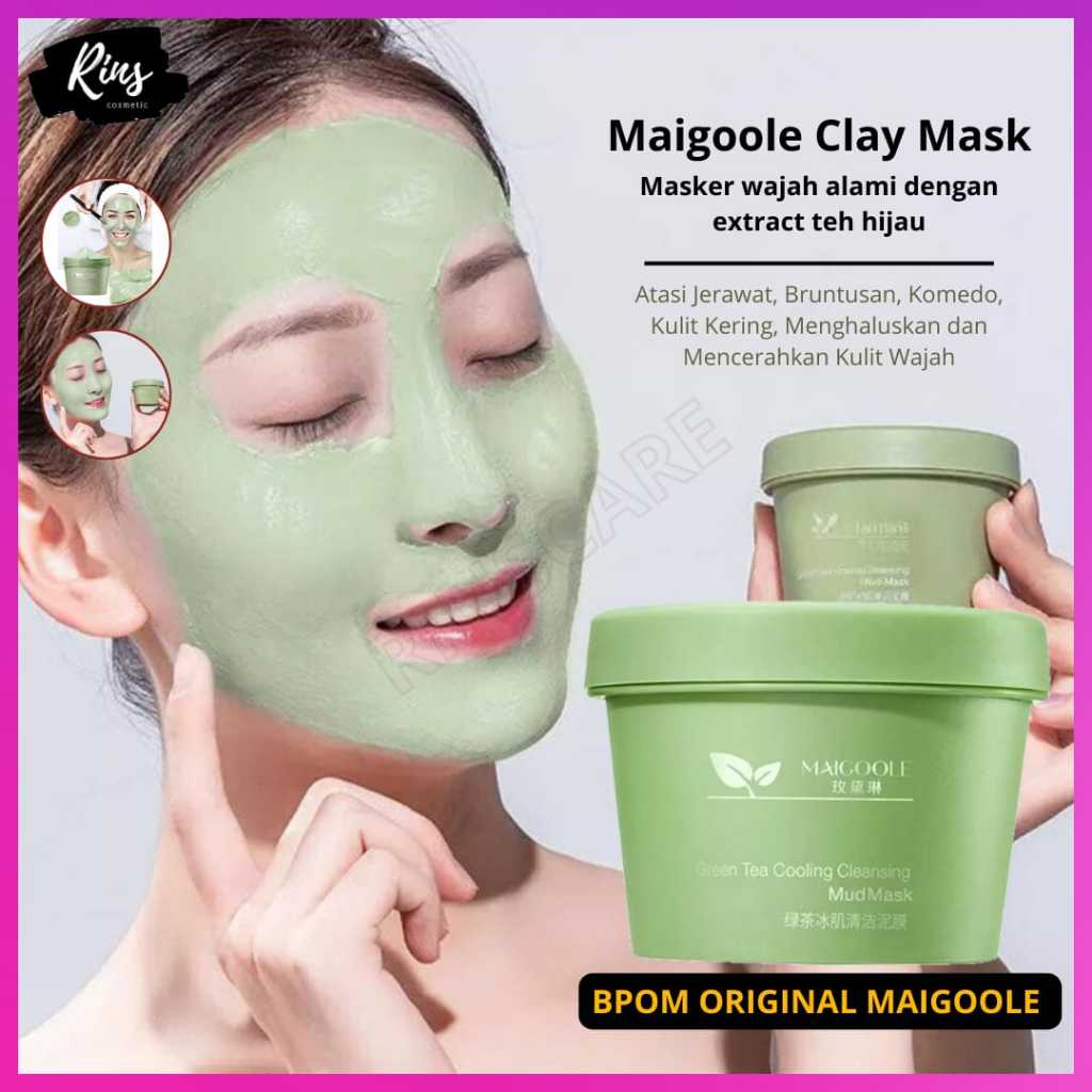Jual BPOM Maigoole Green Tea Clay Mask Masker Wajah Green Tea Cooling