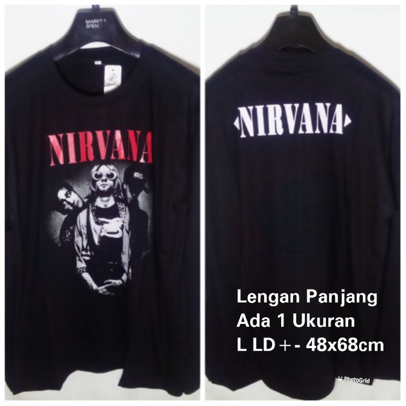Jual Kaos Band Metal Nirvana Kurt Cobain Personil Lengan Panjang ...