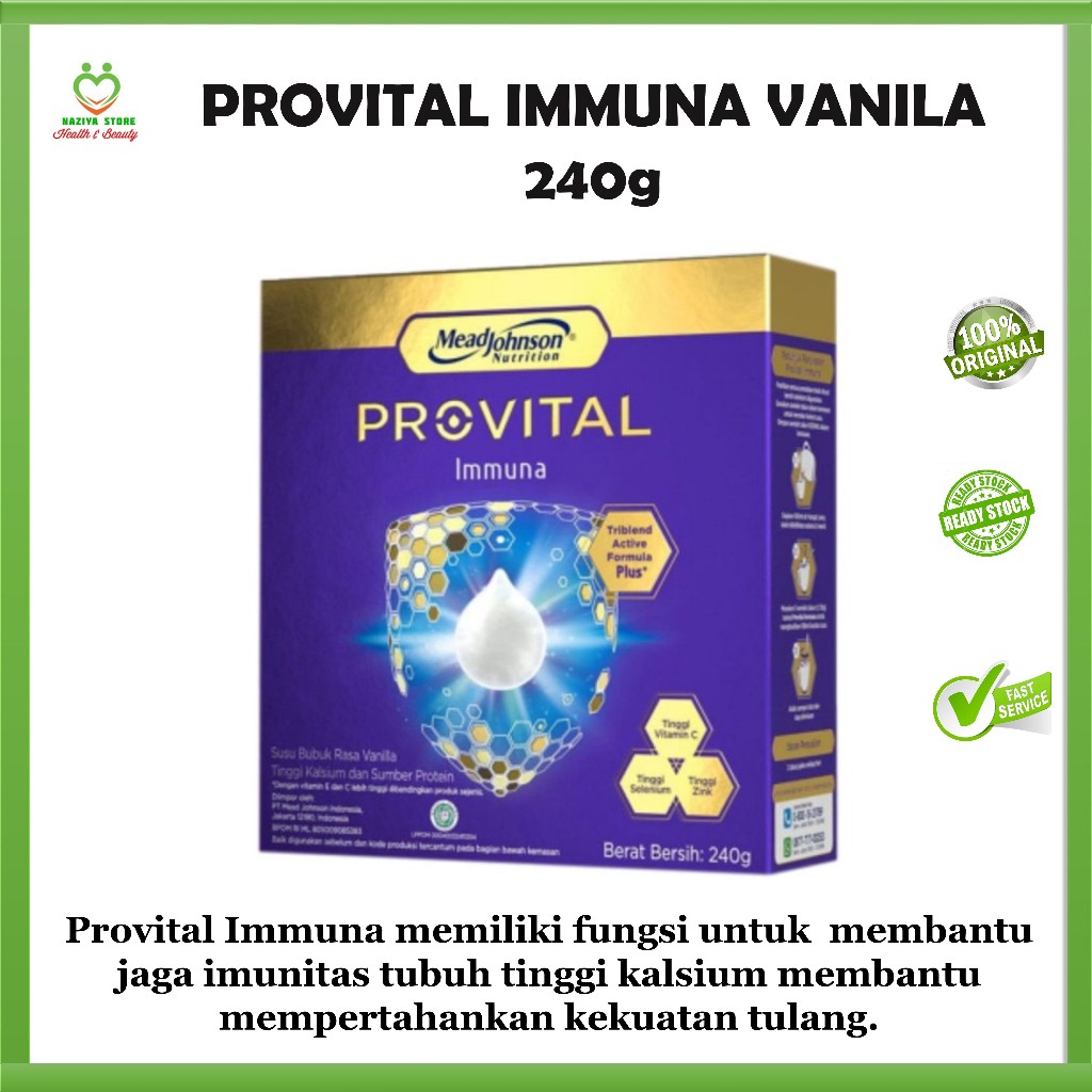 Jual Susu PROVITAL IMMUNA Vanila 240 gr Susu tinggi kalsium dan