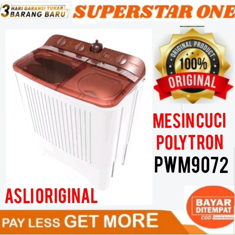 Jual MESIN CUCI POLYTRON PWM 9072 9KG 2 TABUNG PWM9072 9 KG | Shopee ...