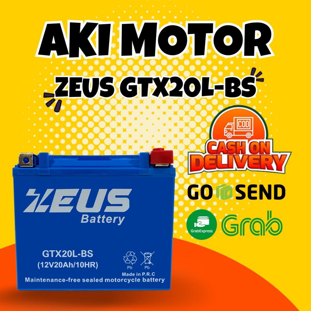 Jual Aki motor HARLEY DAVIDSON Dyna GTX20L Aki Gel Zeus High Spec