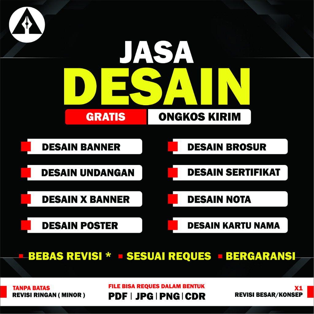 JASA DESAIN BERGARANSI,SPANDUK,BANNER,STIKER,POSTER,BROSUR,NAMA BAYI,ID CARD DLL.