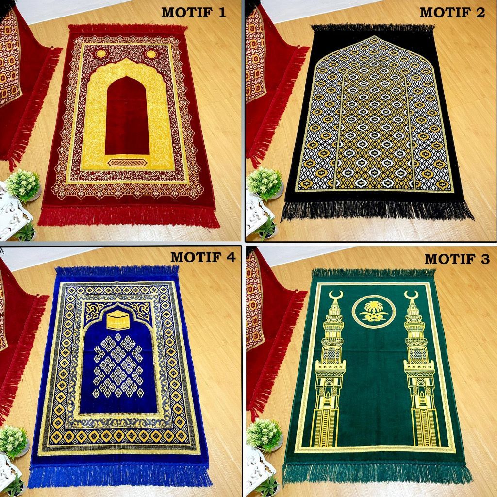 SAJADAH DEWASA UKURAN 70X110 CM BAHAN BLUDRU GROSIR 20 PCS