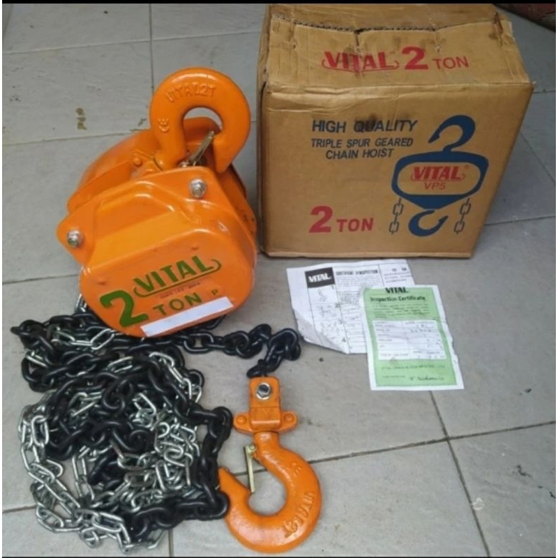 Jual VITAL Original CHAIN BLOCK 2 ton X Rantai 7meter | Shopee Indonesia