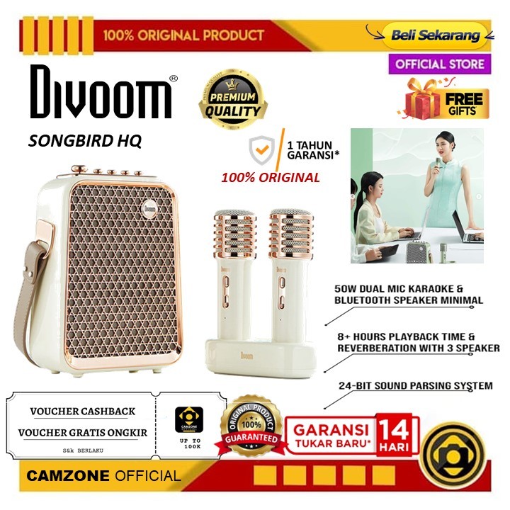 Jual Divoom SongBird HQ 50W Dual Mic Karaoke Speaker Bluetooth - Main Image