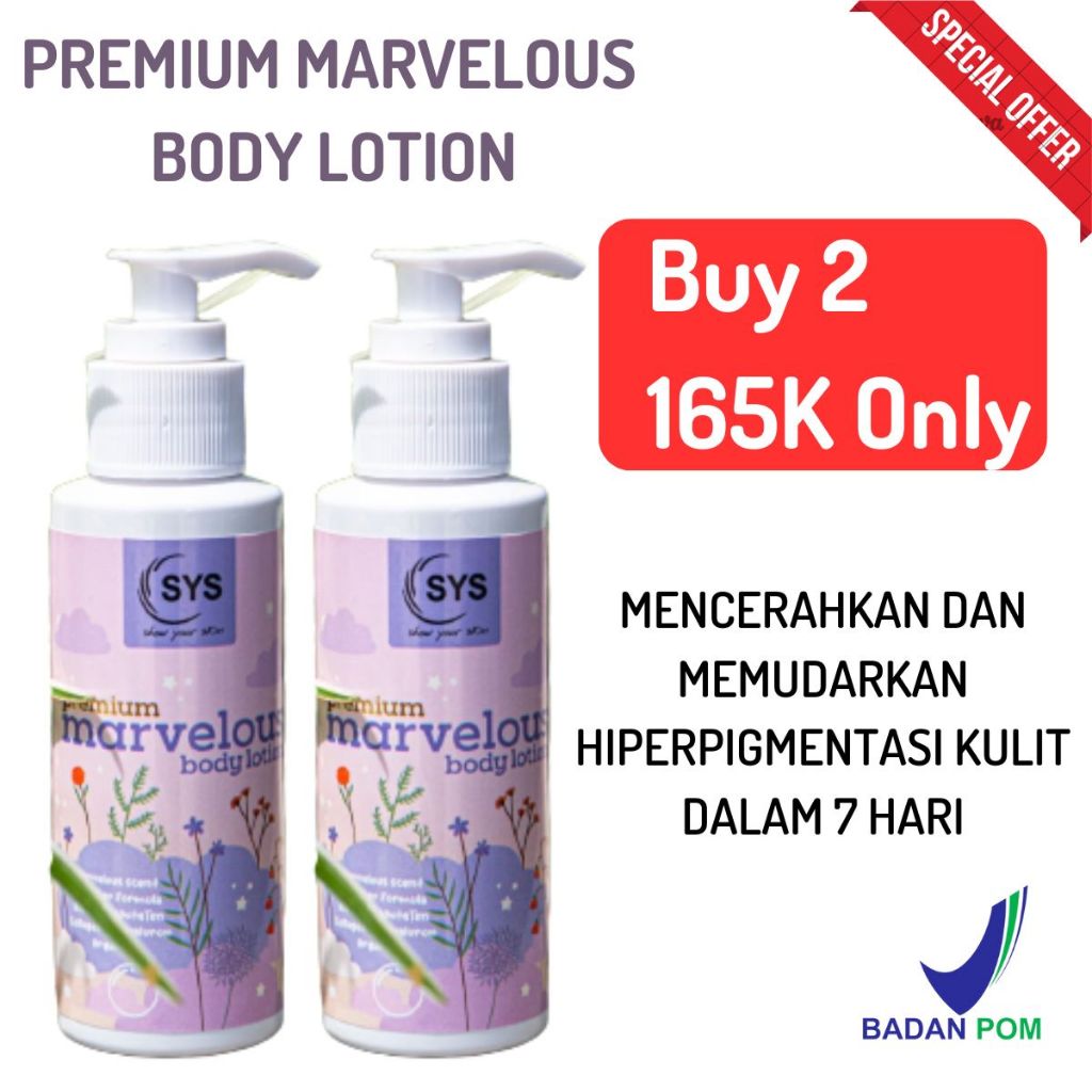 Jual [ COMBO 2 PCS ] SYS Premium Marvelous Body Lotion / Lotion Healthy ...