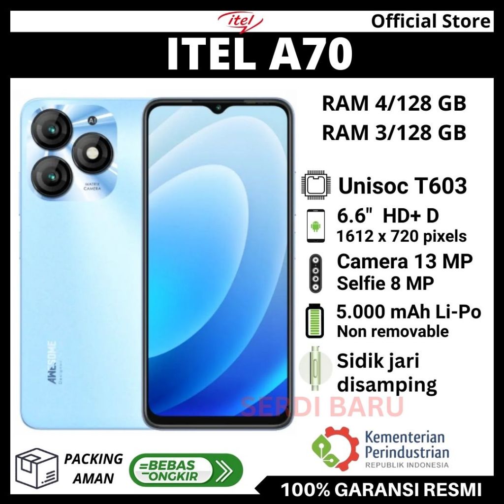 Jual HP ITEL A70 4 128 GB 3 128 GB GARANSI RESMI 5000 MAh ANDROID   Id 11134207 7r98v Lnse69bwt6ey7d