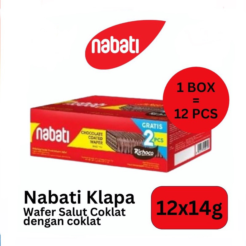 Jual Nabati Richoco Biskuit Nabati COATED Wafer Coklat Kelapa BOX isi ...