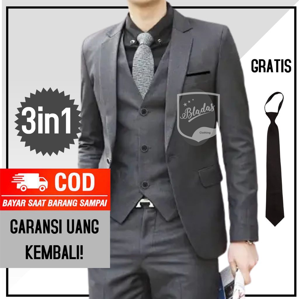 Jual Setelan Jas Pria Premium Jas Pria Jas Formal Jas Formal Pria Setelan Jas Pria Hitam 2760