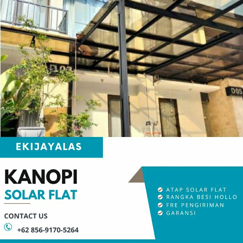 Jual Kanopi Atap Solarflat Dengan Rangka Baja Besi Hollow Yang Kokoh ...