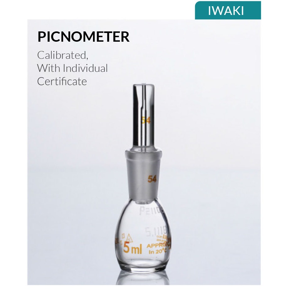 Jual PICNOMETER 50ml calibrated with individual certificate IWAKI ...