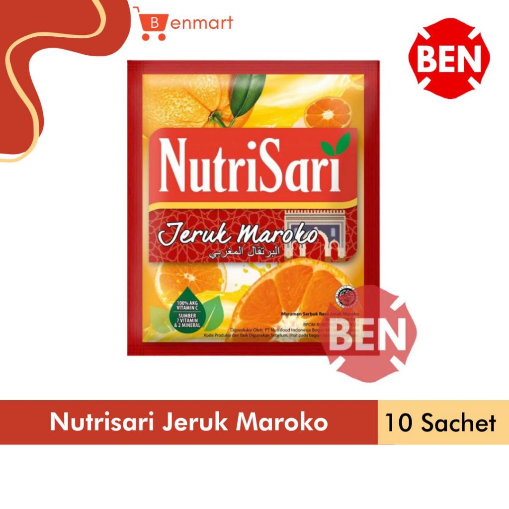 Jual Nutrisari Jeruk Maroko 1 Renceng 10 Pcs Sachet - Nutri Sari