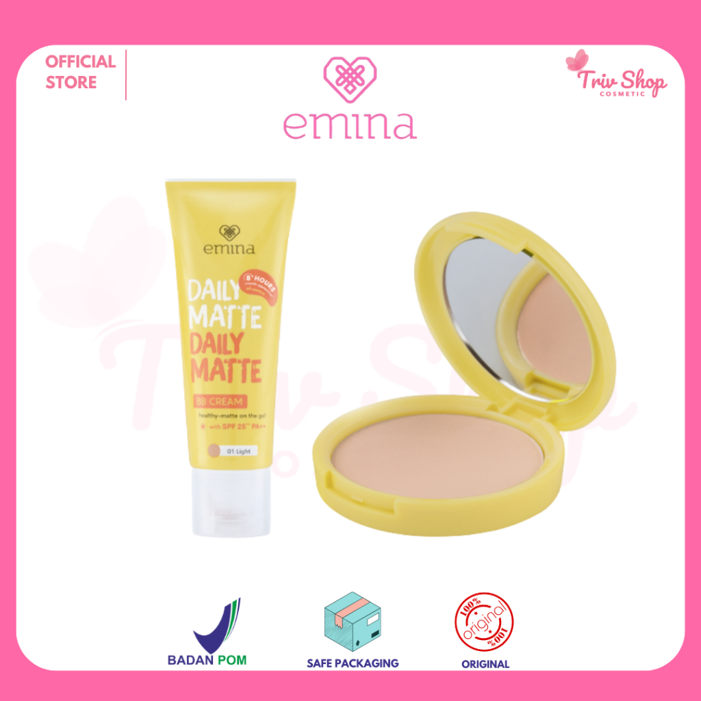 Jual Trivshop - Emina Daily Matte Series Compact Powder 11g BB CREAM ...