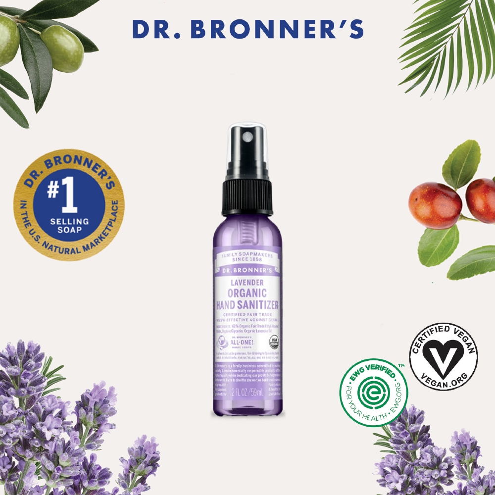 Jual Dr. Bronner's Hand Sanitizers Organik Lavender Anti Bakteri 59 ml