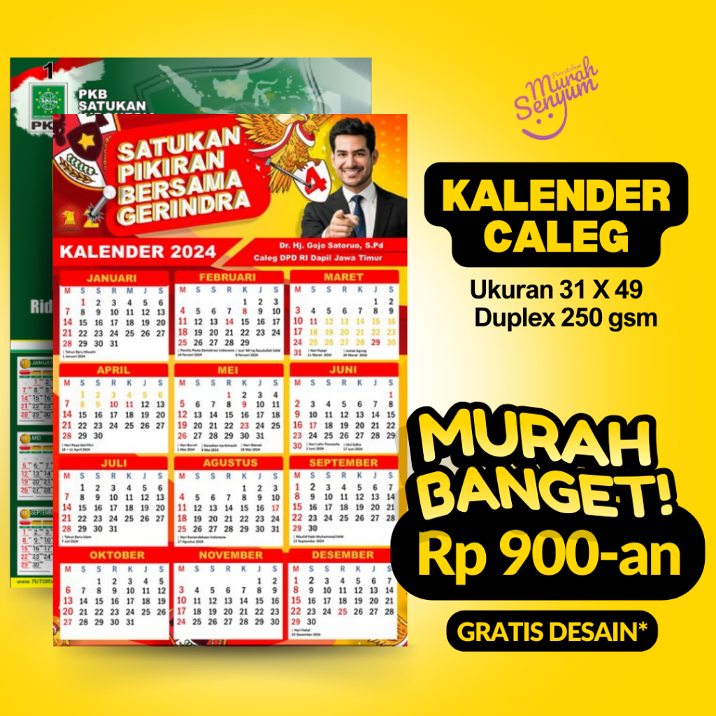Jual KALENDER CALEG 2024 | Shopee Indonesia