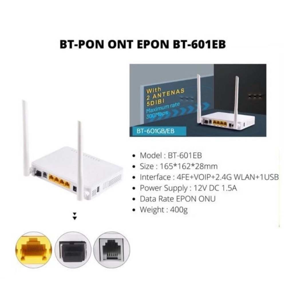 Jual BARU MODEM ROUTER BT-PON EPON ONT BT-601EB ( BARU ) | Shopee Indonesia