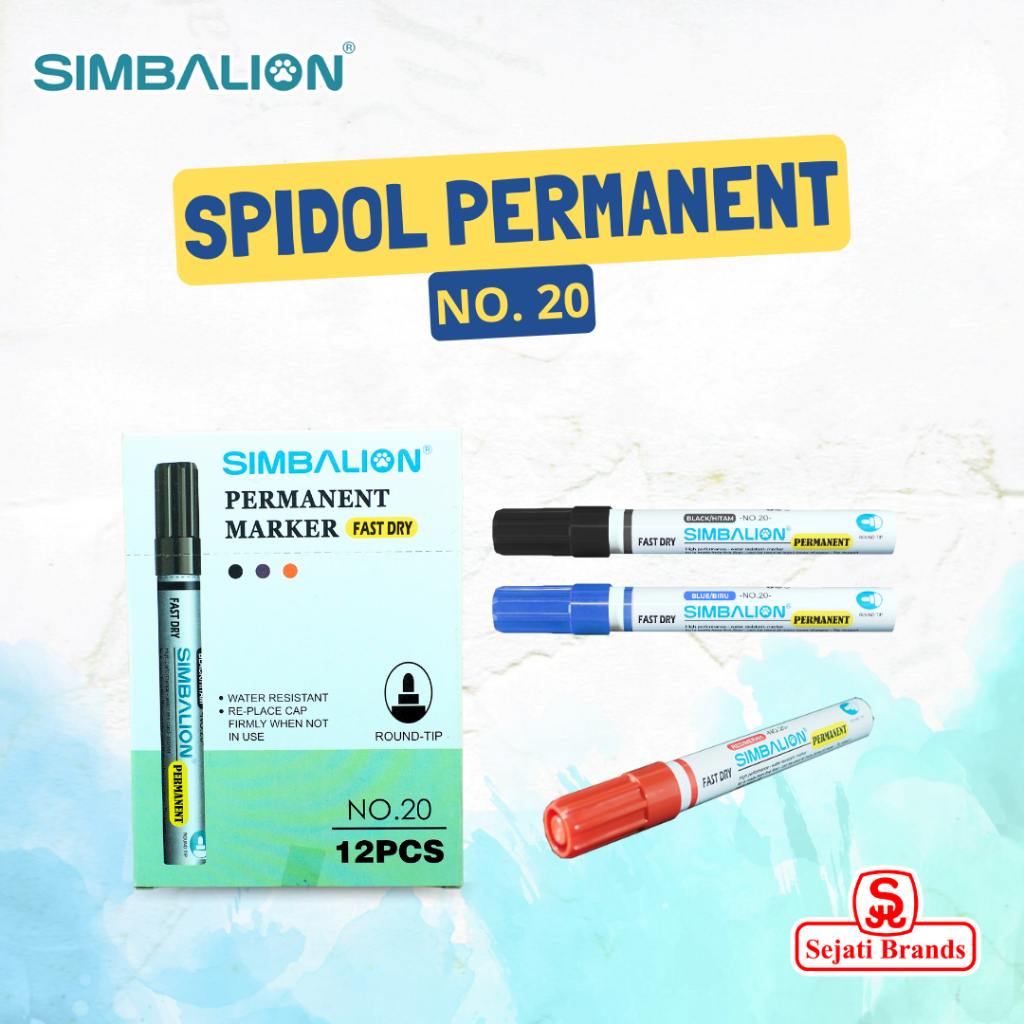 Jual Simbalion Spidol Permanent Marker 1 LUSIN | Shopee Indonesia