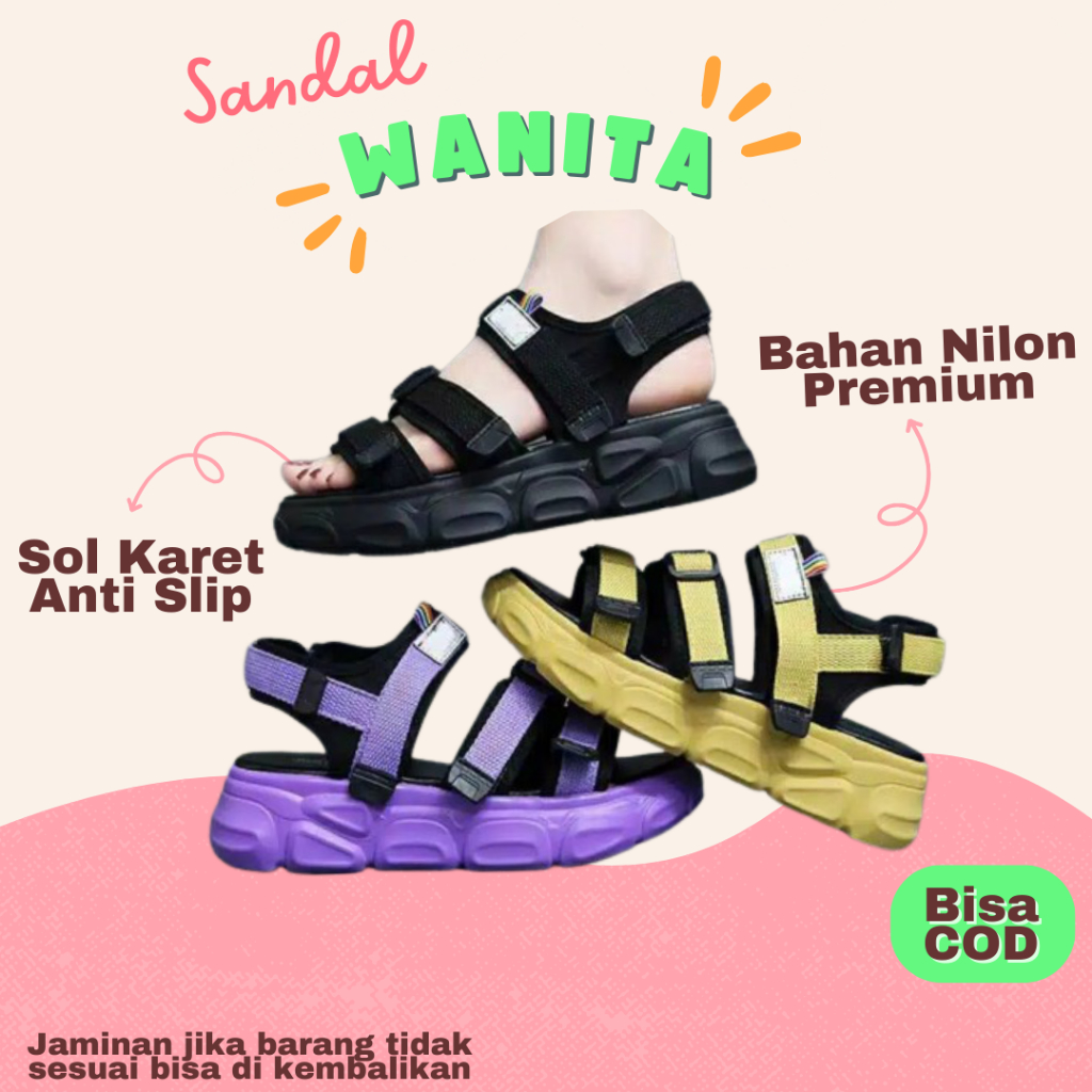 Jual Sandal Gunung Wanita Korean Style Sendal Wanita Kekinian Sandal