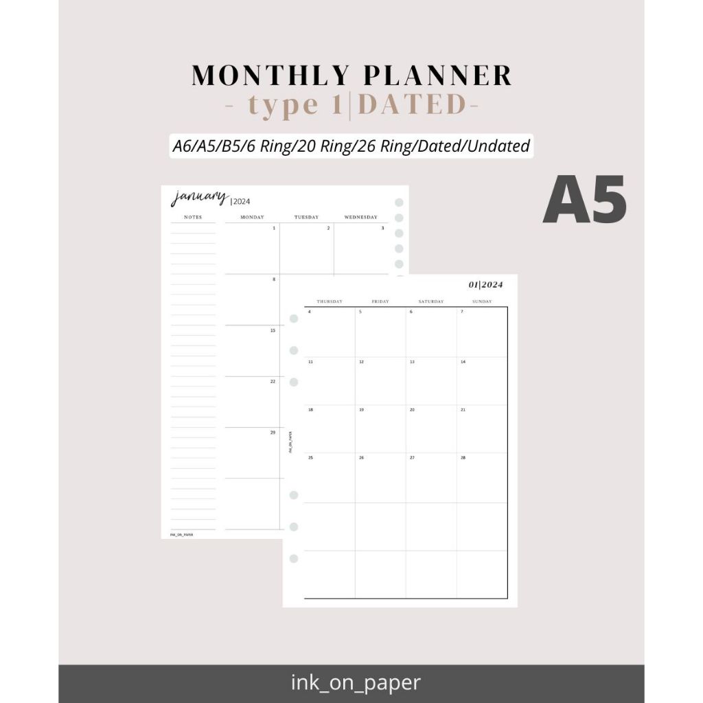 Jual A5 PLANNER 2024 Monthly Planner By INK ON PAPER Shopee Indonesia   Id 11134207 7r98v Lnv2iuea0iu38b