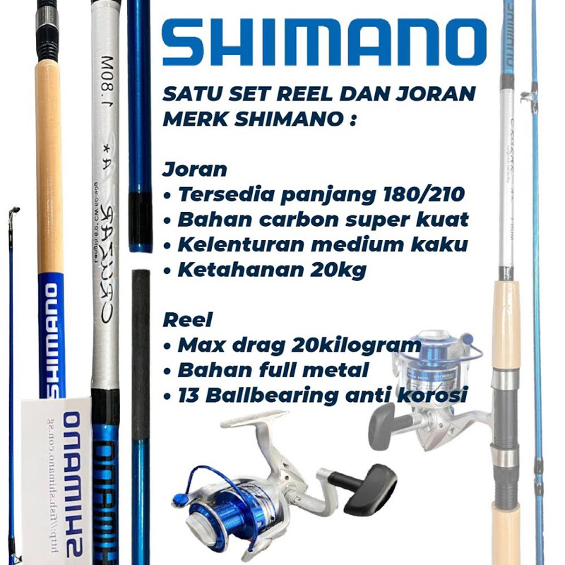 Jual Satu Set Reel Dan Joran Shimano Dan Reel Full Metal Shopee Indonesia