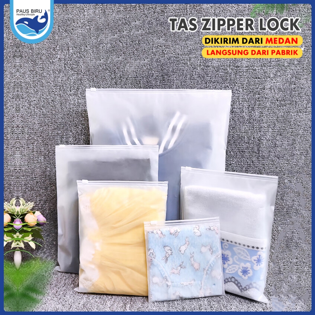 Jual Paus Biru Zipper Lock Storage Bag Zipper Travel Pouch