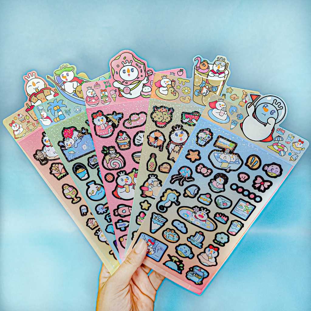 Jual Sticker Momo Nono And Cici Stiker Glitter Mixue Hologram Viral Lucu Tempelan 1 Lembar Acak 2767