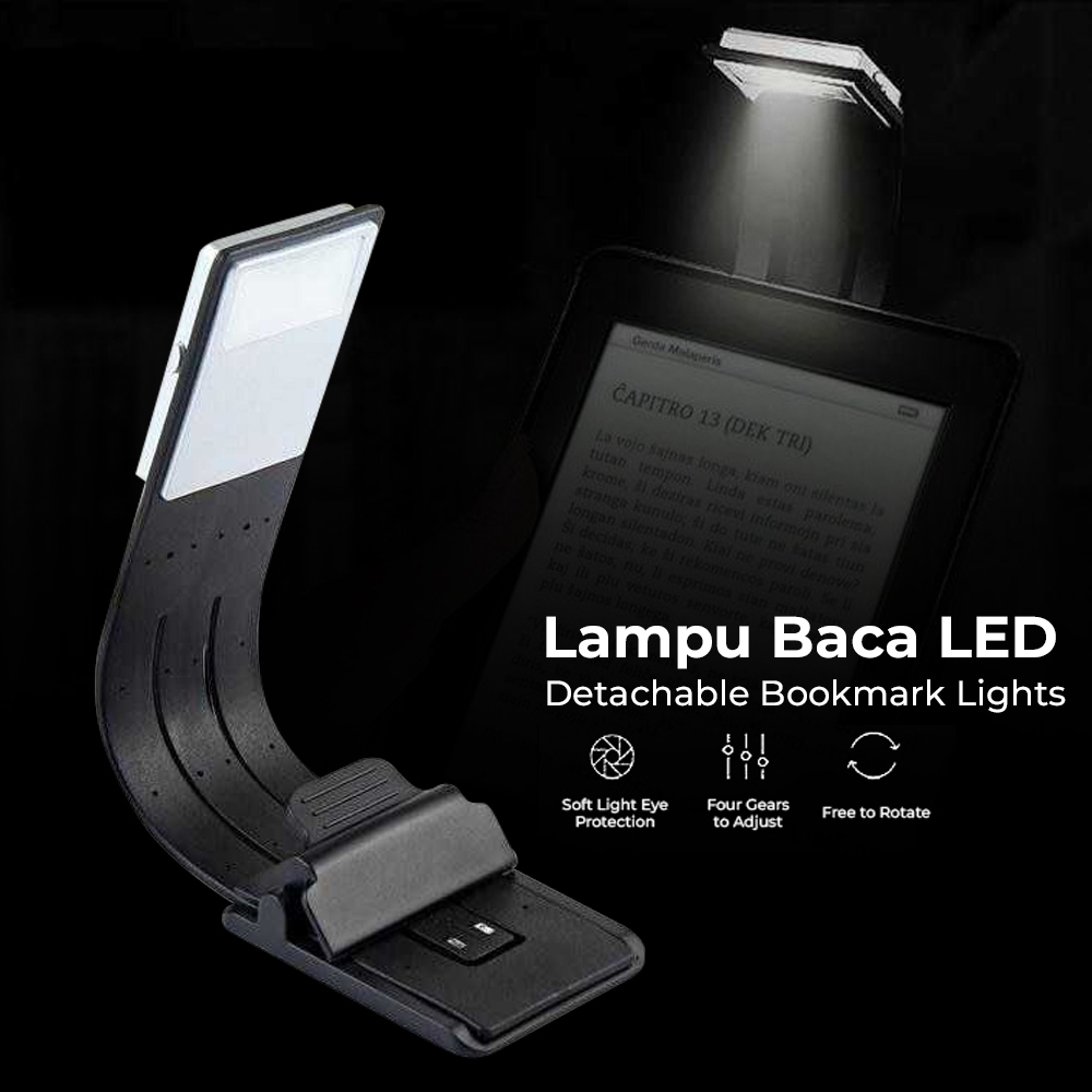 Jual Lampu Baca Mini LED Detachable Clip Reading Lamp 3 Color 50 Lumens ...