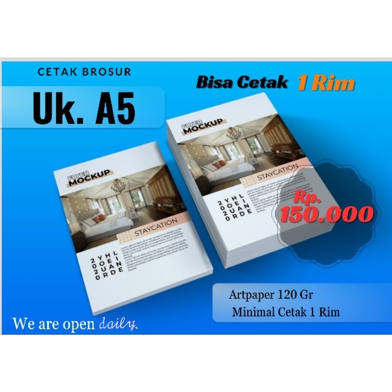 Jual Cetak A5 flayer/brosur 1 rim | 120 gr. custome termurah | Shopee ...