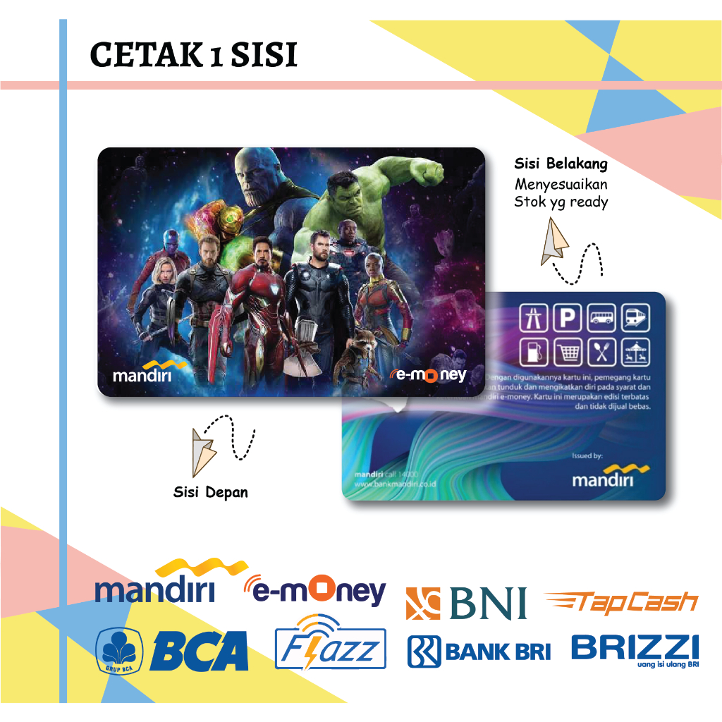 Jual KARTU EMONEY ETOLL SUPERHERO AVENGERS INFINITY WAR MANDIRI FLAZZ ...