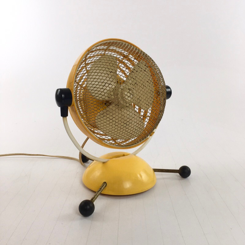 Jual kipas angin space age design yellow vintage desk fan / antik